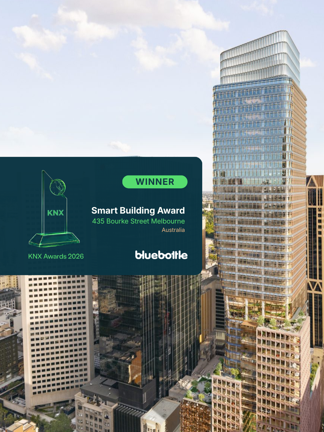 bluebottle wins at the KNX Awards for 435 Bourke Street!